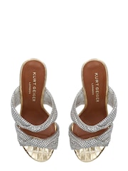 Kurt Geiger London Gold Molten Sandals - Image 4 of 8