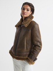Reiss Daia Piloten-Lederjacke - Bild 8 von 9