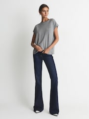 Reiss Grey Marl Tereza Cotton Jersey Crew Neck T-Shirt - Image 6 of 6