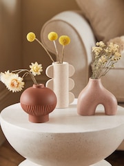 Set of 3 Natural Shaped Ceramic Mini Textured Vases - Image 1 of 3