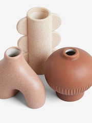 Set of 3 Natural Shaped Ceramic Mini Textured Vases - Image 2 of 3