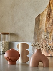 Set of 3 Natural Shaped Ceramic Mini Textured Vases - Image 3 of 3