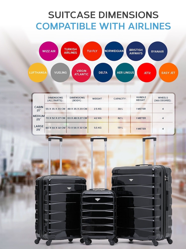 Flight Knight Large Hardcase Lightweight Check In Suitcase With 4 Wheels - Image 2 of 8