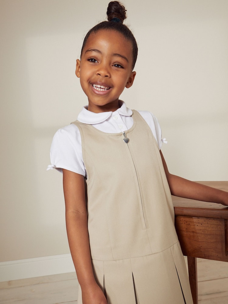 Neutral/Stein - Trägerkleid für die Schule mit Reißverschluss (3–14 Jahre) - Bild 2 von 7