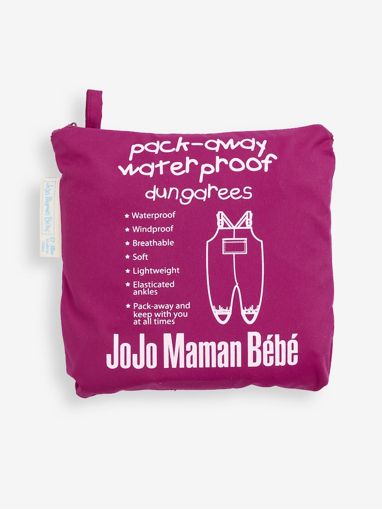 JoJo Maman Bébé Berry Pink Pack-Away Waterproof Trousers - Image 4 of 8