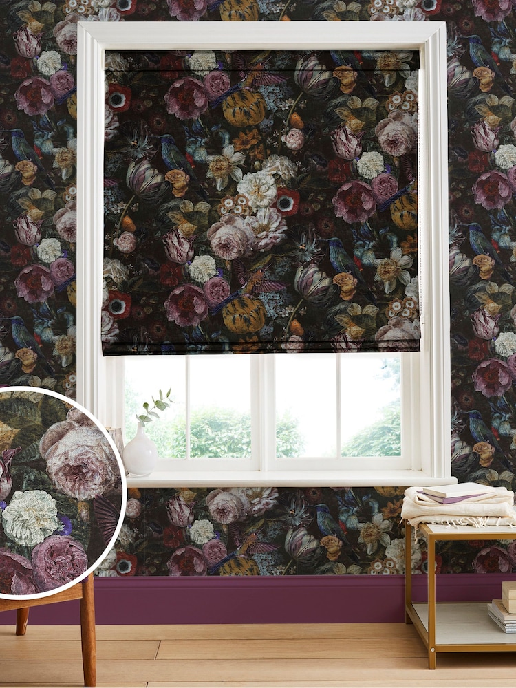 Graham & Brown Black Allure Made to Measure Roman 100% Cotton Blind - Image 1 of 6