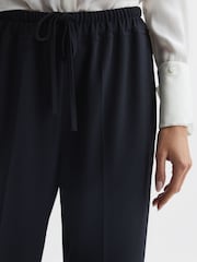 Reiss Navy Hailey Wide Wide Leg Pull On Trousers - Image 4 of 5