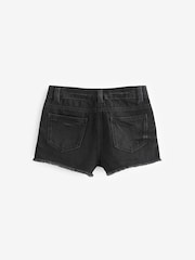 Black Regular Length Frayed Edge Denim Shorts (3-16yrs) - Image 4 of 4