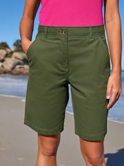 Khaki Green Chino Knee Shorts - Image 4 of 5