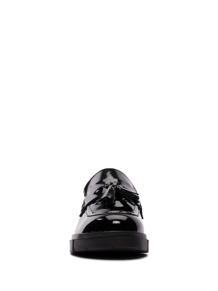 Clarks Black Patent Teala Loafer Shoes - Image 3 of 6