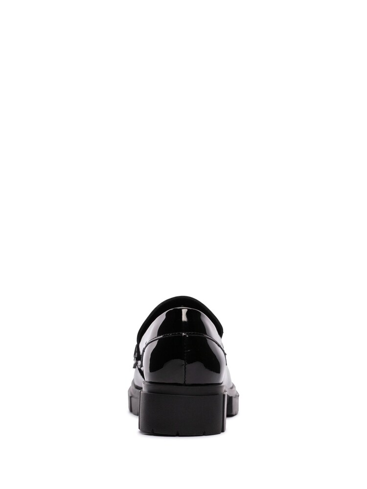 Clarks Black Patent Teala Loafer Shoes - Image 4 of 6