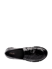 Clarks Black Patent Teala Loafer Shoes - Image 5 of 6