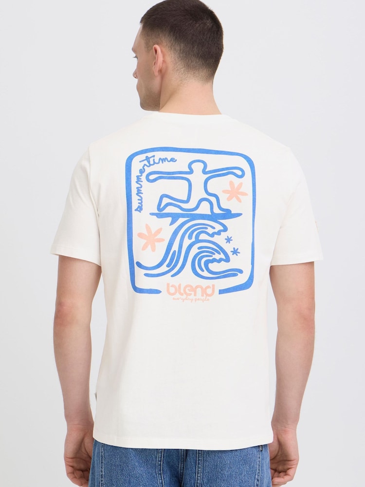Blend White Sun Surf Crew Neck T-Shirt - Image 2 of 5