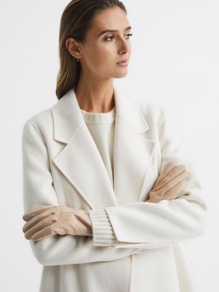 Reiss Soft Camel Gabrielle Leather Gloves - Image 2 of 4