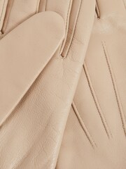 Reiss Soft Camel Gabrielle Leather Gloves - Image 4 of 4