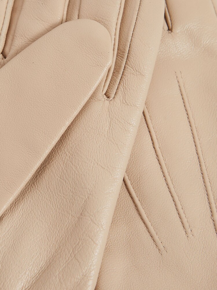 Reiss Soft Camel Gabrielle Leather Gloves - Image 4 of 4