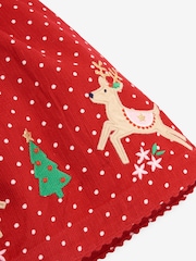 JoJo Maman Bébé Red Reindeer Appliqué Cord Dress - Image 4 of 4