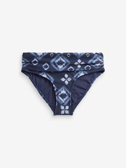 Navy Aztec Roll Top Bikini Bottoms - Image 2 of 2
