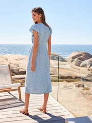 Blue Ditsy Floral Print Ditsy Floral Print Summer Dress' - Image 3 of 5