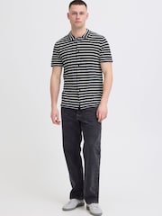 Blend Blue Dial Textured Knit Polo Shirt - Image 3 of 5