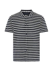 Blend Blue Dial Textured Knit Polo Shirt - Image 5 of 5