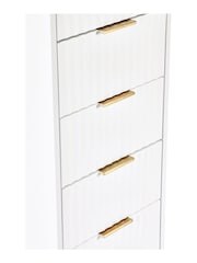 Julian Bowen White Murano 5 Drawer Tallboy Chest - Image 5 of 5