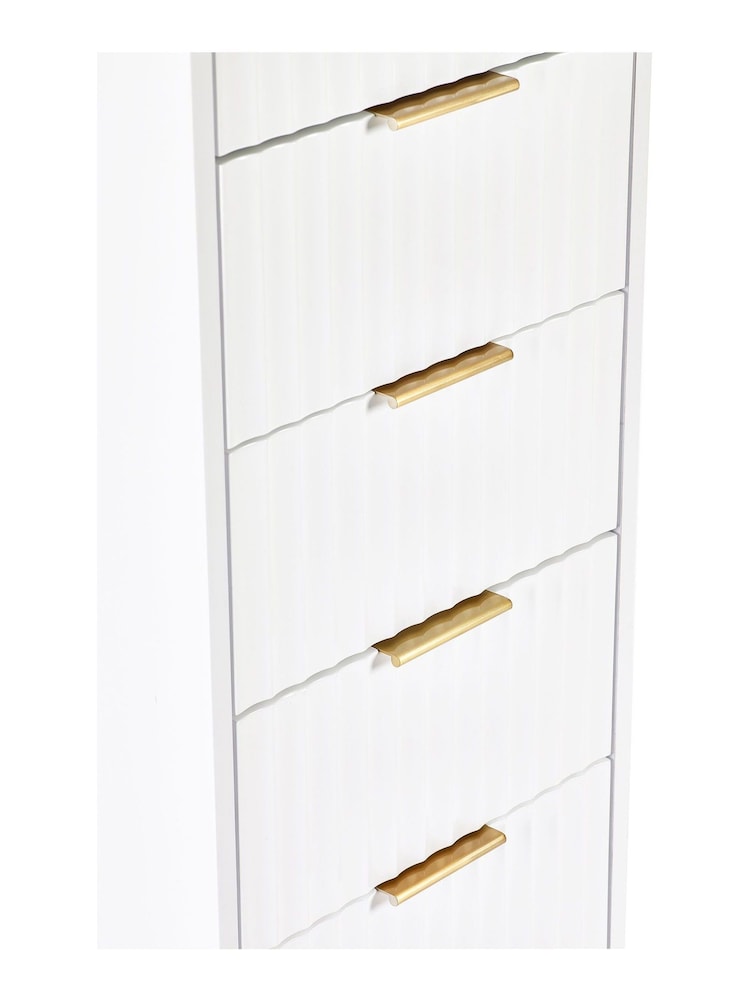 Julian Bowen White Murano 5 Drawer Tallboy Chest - Image 5 of 5