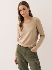 Neutral Long Sleeve Crew Neck Tops 3 Pack - Image 3 of 11