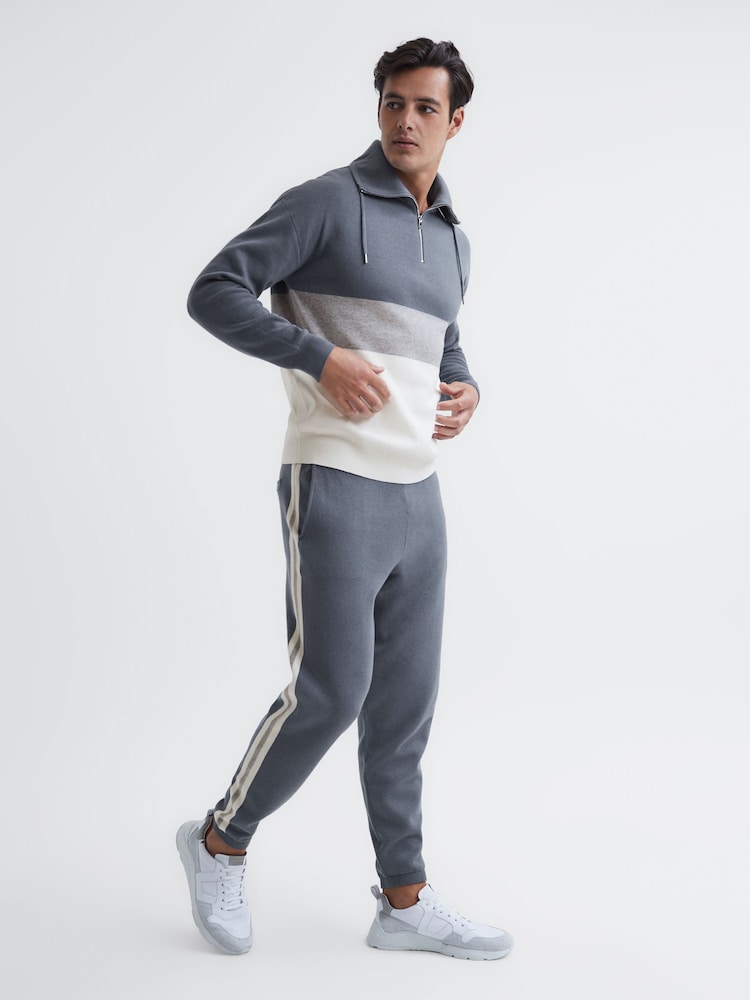 Reiss Airforce Blue Wix Knitted Joggers - Image 1 of 7