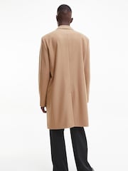 Calvin Klein Brown Recycled Wool Cashmere Coat - Image 2 of 7