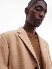 Calvin Klein Brown Recycled Wool Cashmere Coat - Image 4 of 7