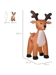 Homcom Yellow Outdoor Inflatable Xmas Reindeer Decoration - Image 5 of 5