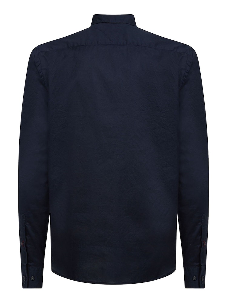 Tommy Hilfiger Blue Regular Fit Poplin Shirt - Image 6 of 6