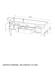 Jasper Conran London Oak Belgrave Oak Wide TV Unit - Image 9 of 9