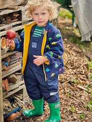 JoJo Maman Bébé Navy Blue Stegosaurus 4-In-1 Waterproof Polarfleece Jacket - Image 10 of 11