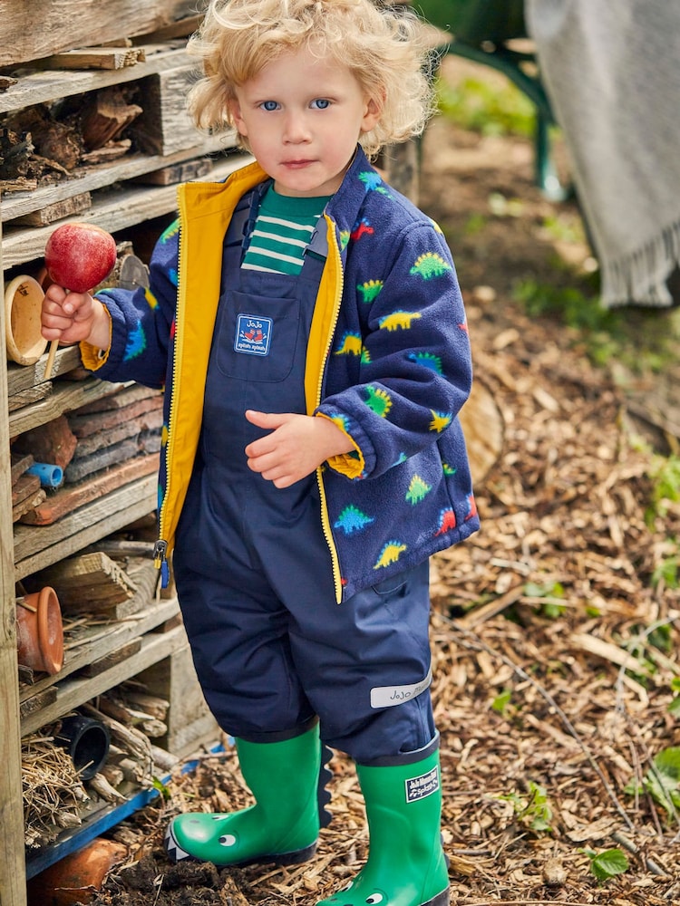 JoJo Maman Bébé Navy Blue Stegosaurus 4-In-1 Waterproof Polarfleece Jacket - Image 10 of 11