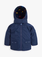 JoJo Maman Bébé Navy Blue Stegosaurus 4-In-1 Waterproof Polarfleece Jacket - Image 2 of 11
