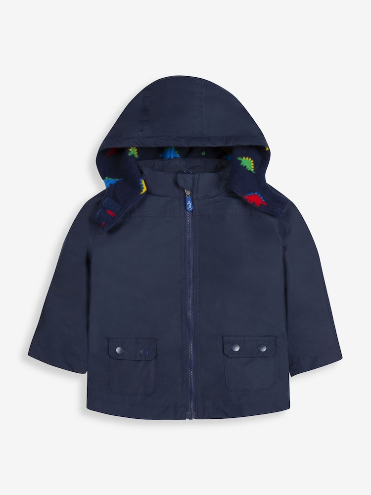 JoJo Maman Bébé Navy Blue Stegosaurus 4-In-1 Waterproof Polarfleece Jacket - Image 3 of 11