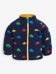 JoJo Maman Bébé Navy Blue Stegosaurus 4-In-1 Waterproof Polarfleece Jacket - Image 7 of 11
