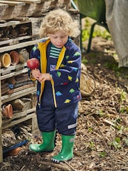JoJo Maman Bébé Navy Blue Stegosaurus 4-In-1 Waterproof Polarfleece Jacket - Image 9 of 11