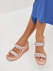 Rose Gold Forever Comfort® Bling Plait Wedges - Image 1 of 6
