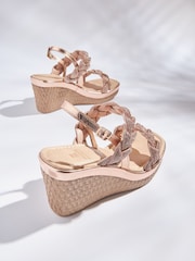 Rose Gold Forever Comfort® Bling Plait Wedges - Image 4 of 6
