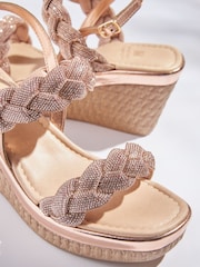 Rose Gold Forever Comfort® Bling Plait Wedges - Image 5 of 6