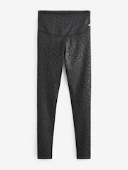 Black Embossed Leopard Print Next Active Sports Tummy Control High Waisted Full Length Sculpting Leggings - Image 1 of 6