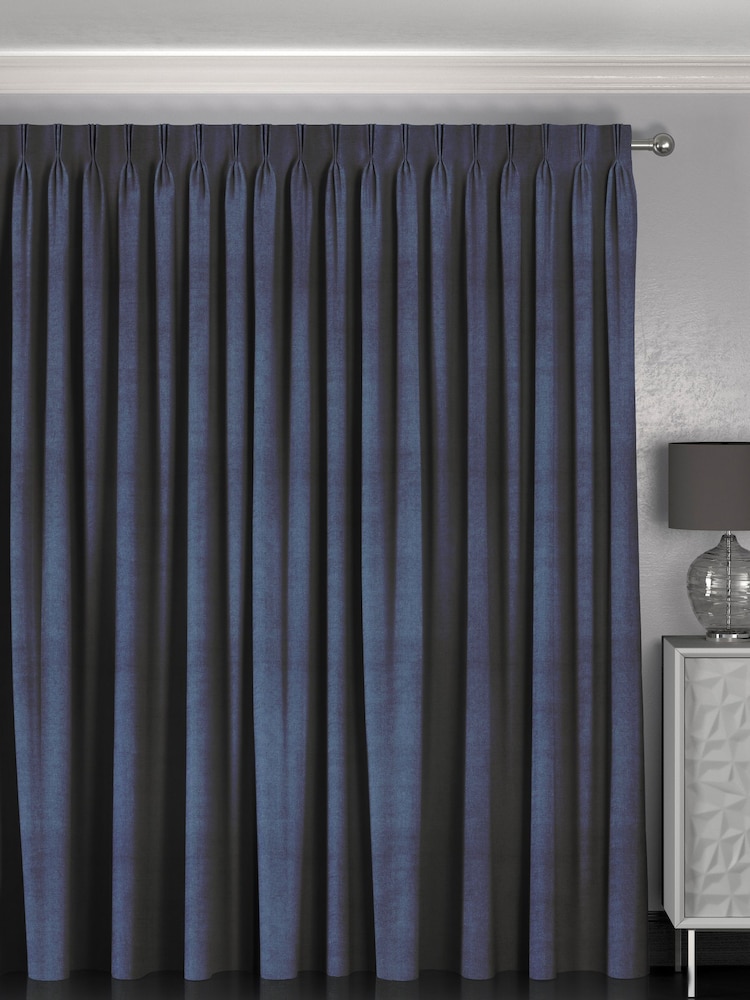 Ink Blue Paso Made To Measure Curtains - Image 2 of 9