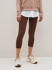 Chocolate Brown Cropped Leggings - Image 1 of 4
