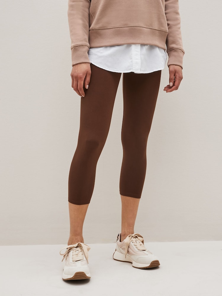 Chocolate Brown Cropped Leggings - Image 1 of 4