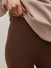 Chocolate Brown Cropped Leggings - Image 3 of 4