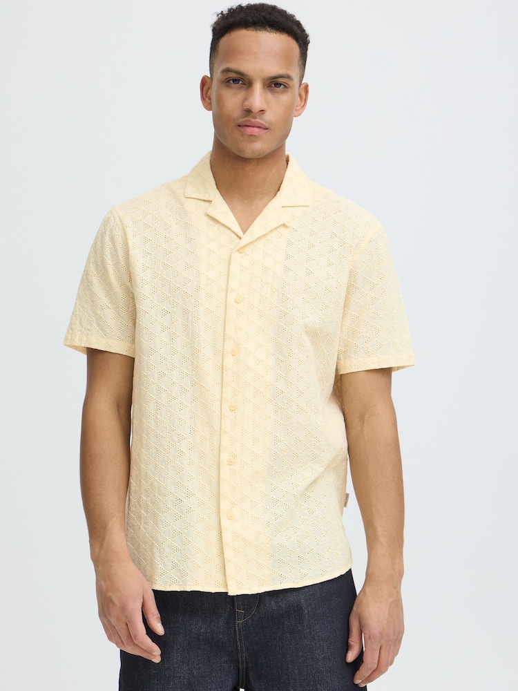 Blend Yellow Aulia Textured Open Knit Shirt - Image 1 of 5