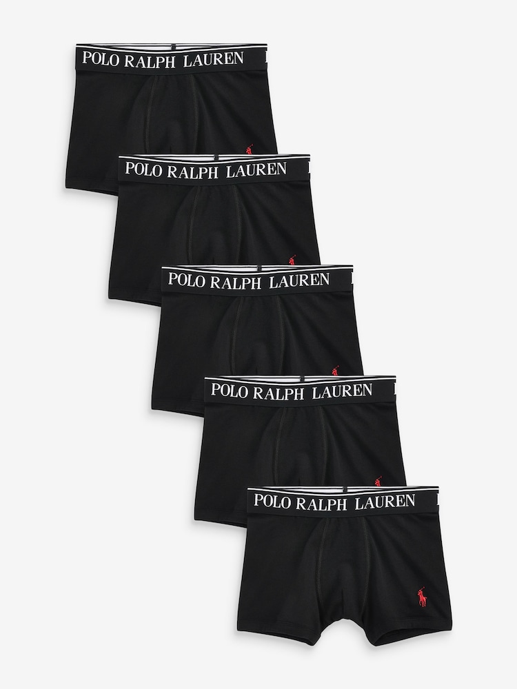 črna - Polo Ralph Lauren deški komplet 5 raztegljivih bokseric z logotipom - Slika 1 iz 2